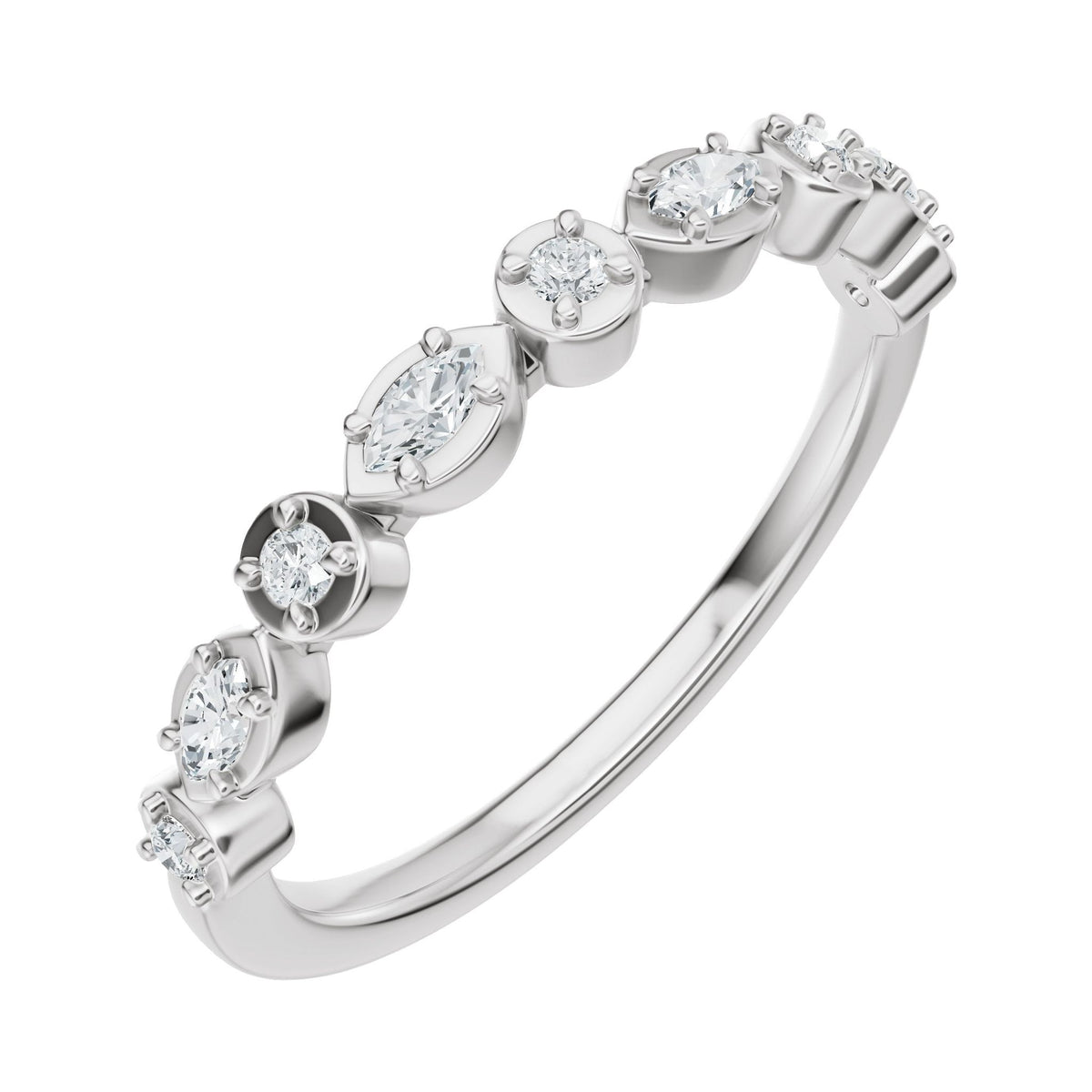 Lab-Grown Diamond Anniversary Band in 14K Gold - 14K White Gold