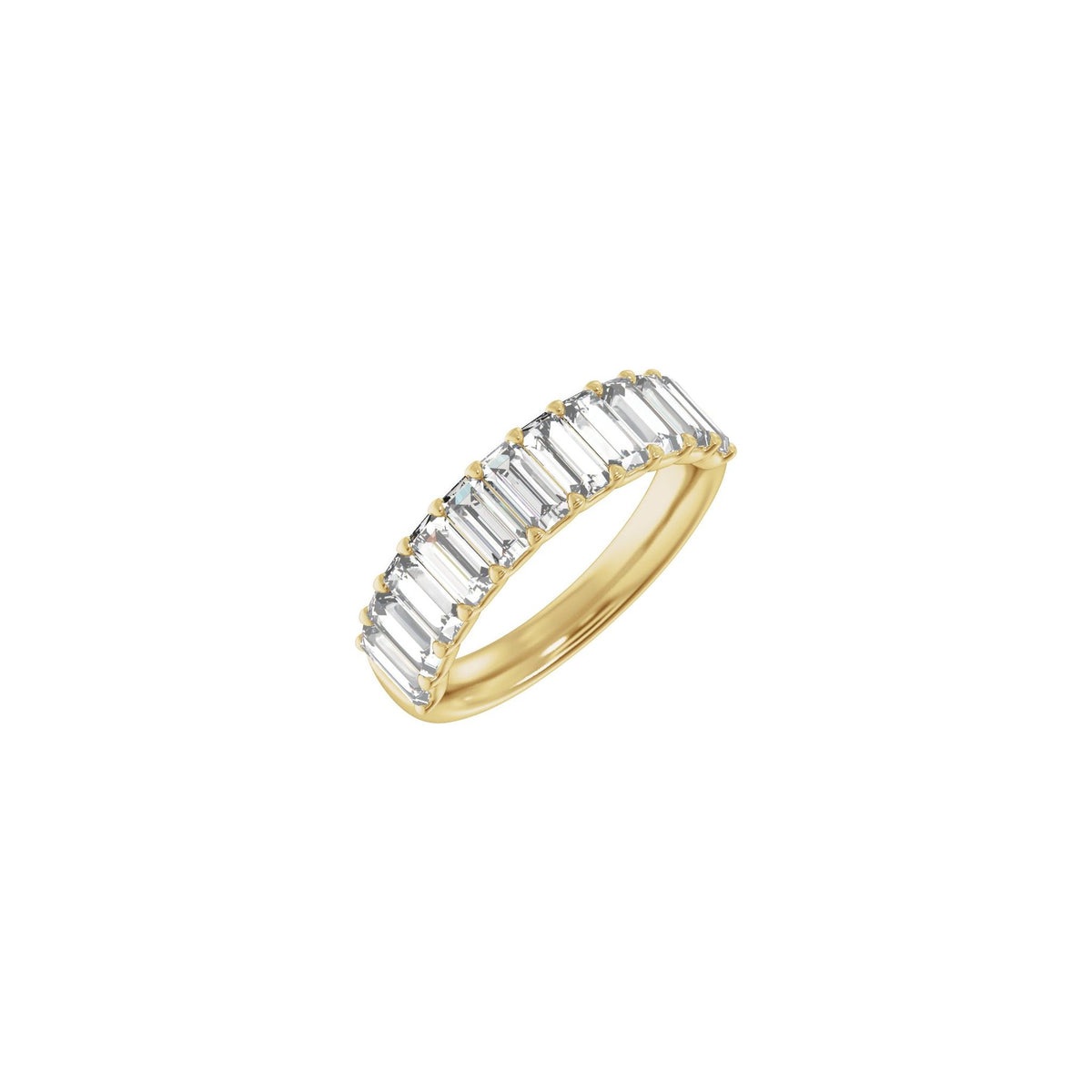 Lab-Grown Diamond Anniversary Band in 14K Gold, Straight Baguette Diamonds - 14K Yellow Gold