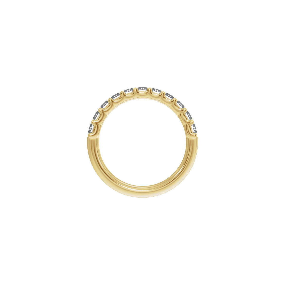 Lab-Grown Diamond Anniversary Band in 14K Gold, Straight Baguette Diamonds - 14K Yellow Gold