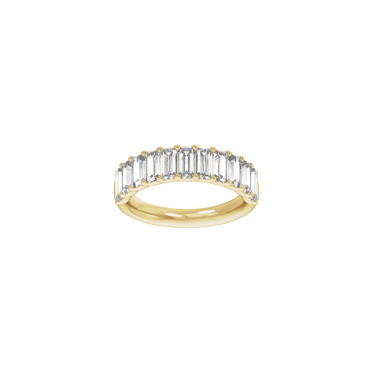 Lab-Grown Diamond Anniversary Band in 14K Gold, Straight Baguette Diamonds - 14K Yellow Gold