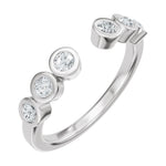 Lab-Grown Diamond Bezel-Set Accented Open Band in 14K Gold - 14K White Gold