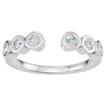 Lab-Grown Diamond Bezel-Set Accented Open Band in 14K Gold - 14K White Gold