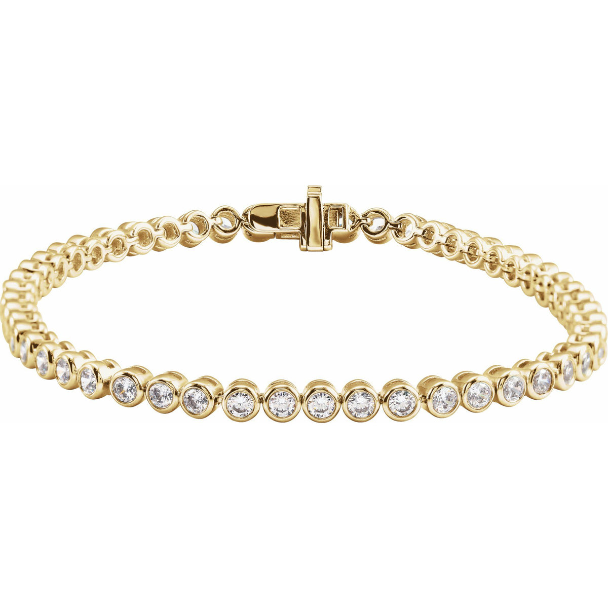 Lab-Grown Diamond Bezel-Set Bracelet in 14K Gold - 14K Yellow Gold