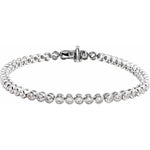 Lab-Grown Diamond Bezel-Set Bracelet in 14K Gold - 14K White Gold