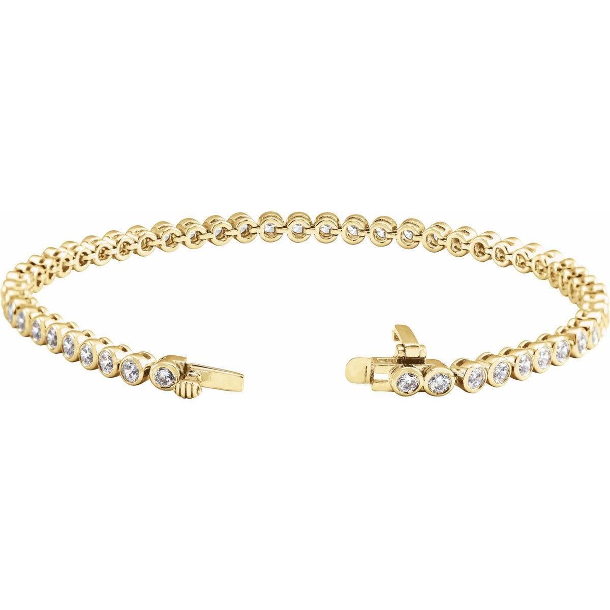 Lab-Grown Diamond Bezel-Set Bracelet in 14K Gold - 14K Yellow Gold