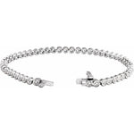 Lab-Grown Diamond Bezel-Set Bracelet in 14K Gold - 14K White Gold