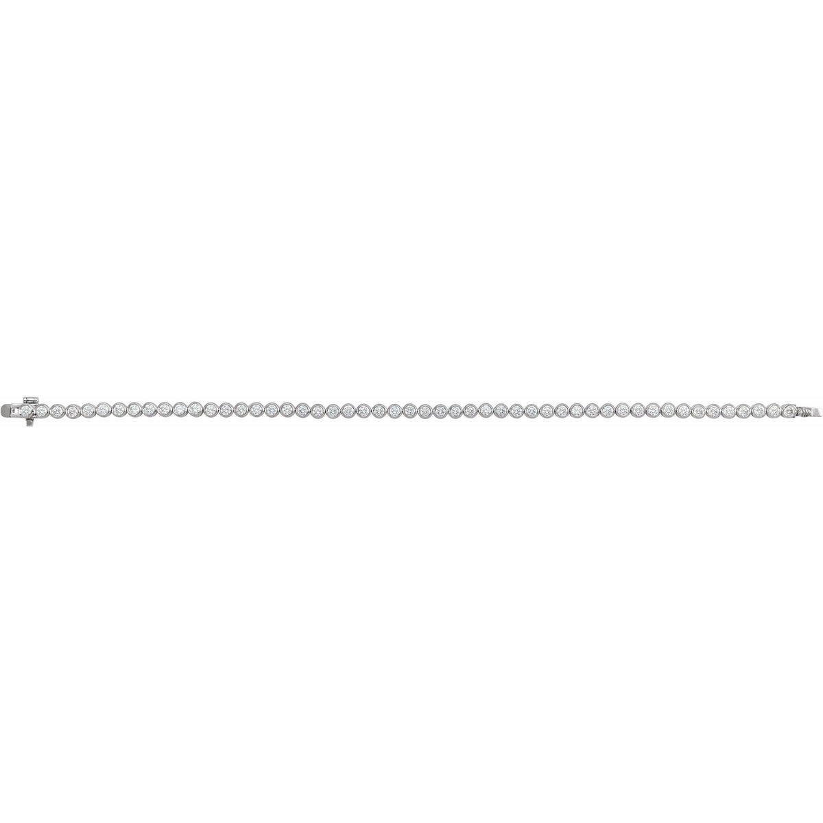 Lab-Grown Diamond Bezel-Set Bracelet in 14K Gold - 14K White Gold