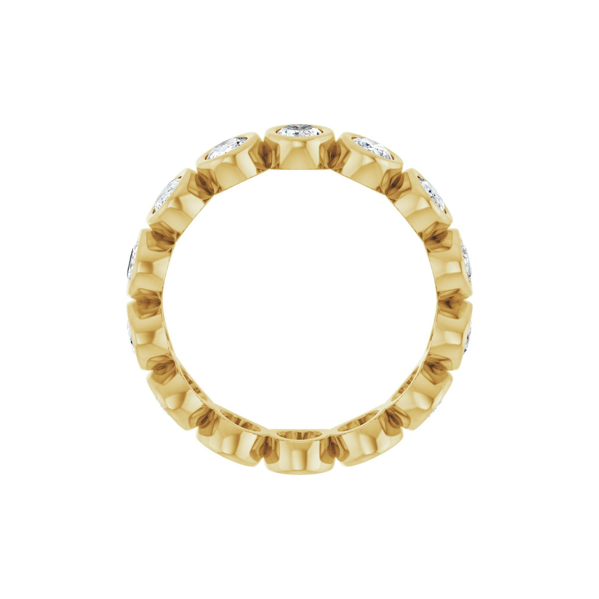 Lab-Grown Diamond Bezel-Set Eternity Band in 14K Gold - 14K Yellow Gold