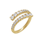 Lab-Grown Diamond Bypass Ring in 14K Gold - 14K Yellow Gold