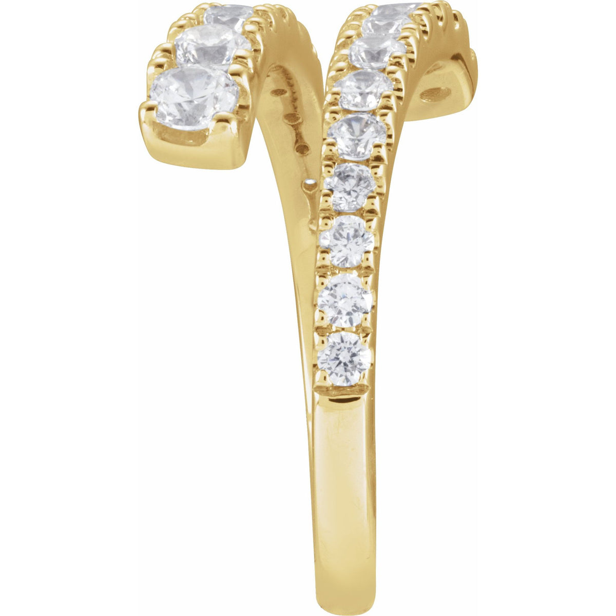 Lab-Grown Diamond Bypass Ring in 14K Gold - 14K Yellow Gold