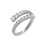 Lab-Grown Diamond Bypass Ring in 14K Gold - 14K White Gold