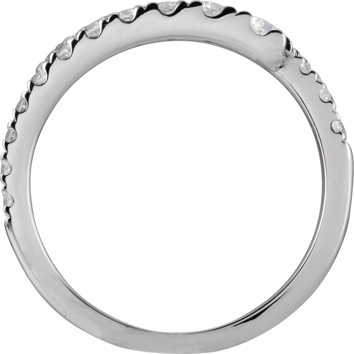 Lab-Grown Diamond Bypass Ring in 14K Gold - 14K White Gold