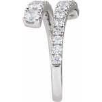 Lab-Grown Diamond Bypass Ring in 14K Gold - 14K White Gold