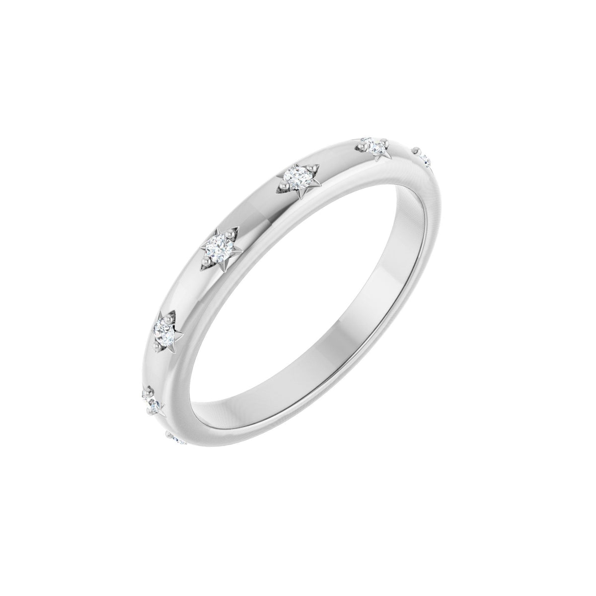 Lab-Grown Diamond Celestial Eternity Band in 14K Gold - 14K White Gold