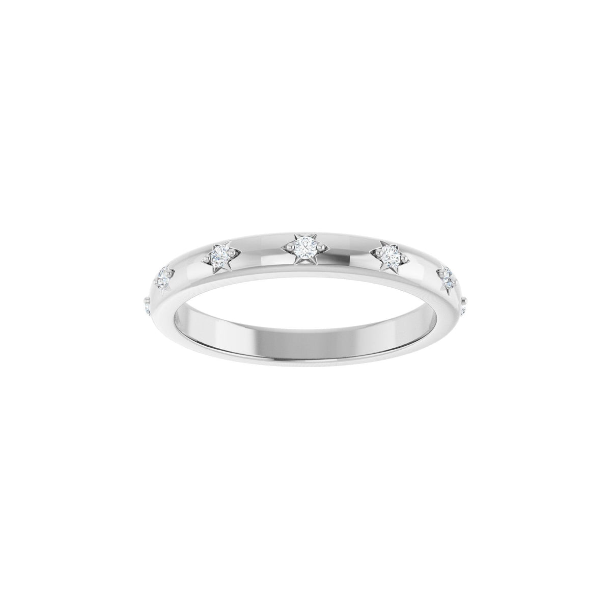 Lab-Grown Diamond Celestial Eternity Band in 14K Gold - 14K White Gold