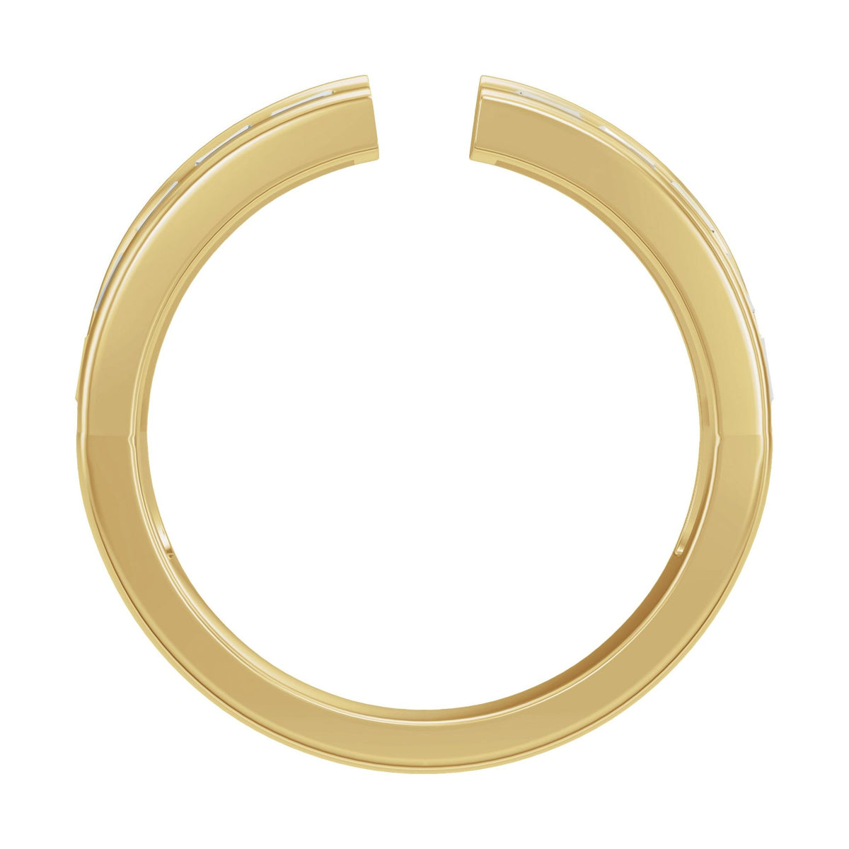 Lab-Grown Diamond Channel-Set Accented Open Band in 14K Gold - 14K Yellow Gold