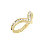 Lab-Grown Diamond Channel-Set V Contour Band in 14K Gold - 14K Yellow Gold