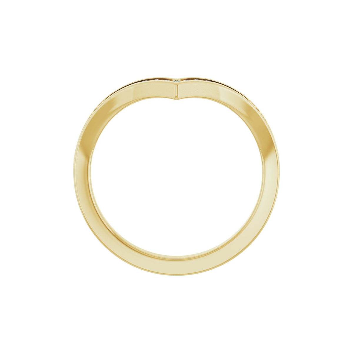 Lab-Grown Diamond Channel-Set V Contour Band in 14K Gold - 14K Yellow Gold