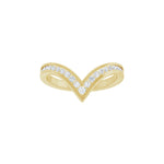 Lab-Grown Diamond Channel-Set V Contour Band in 14K Gold - 14K Yellow Gold