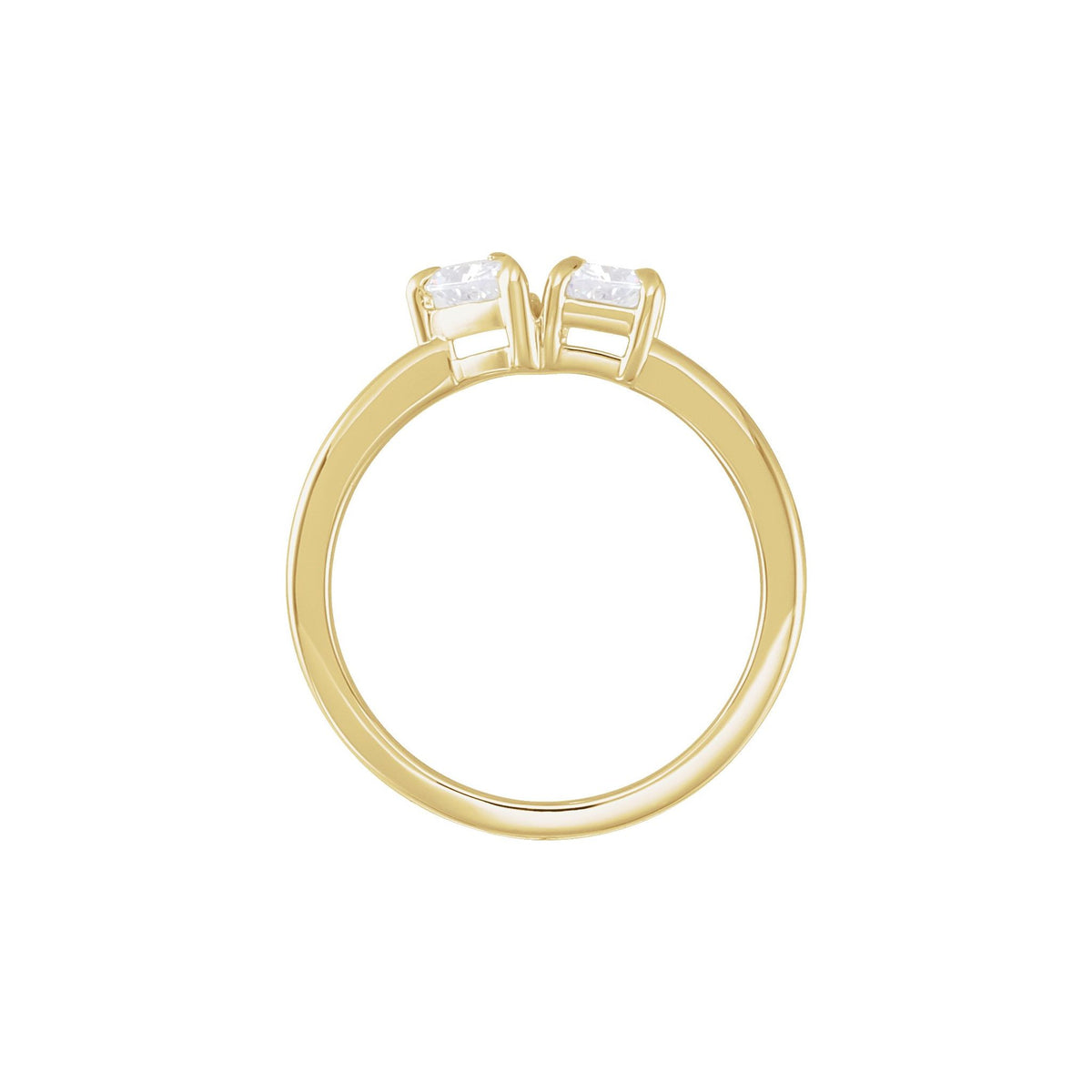 Lab-Grown Diamond Claw-Prong Two-Stone Ring in 14K Gold - 14K Yellow Gold