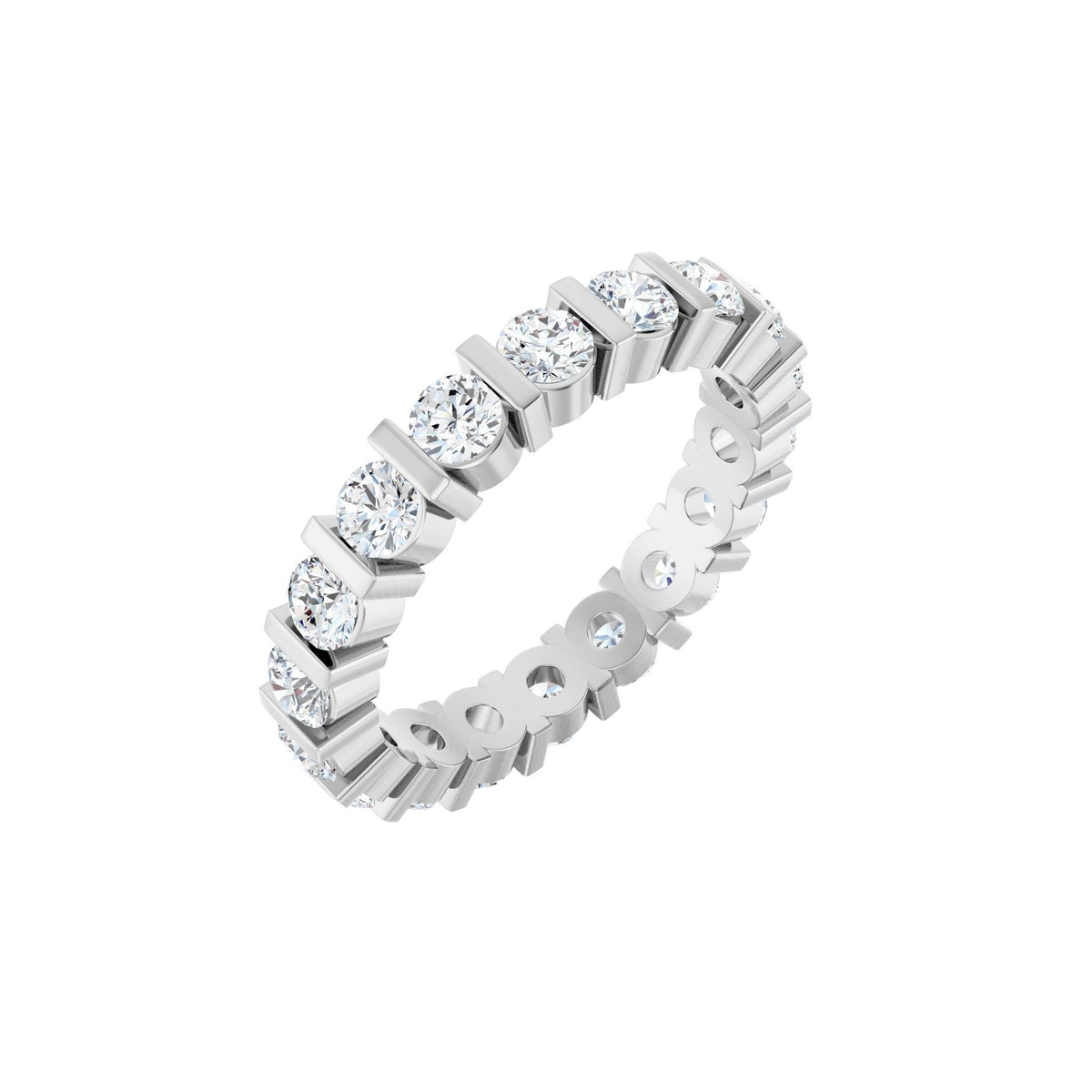 Lab-Grown Diamond Eternity Band in 14K Gold - 14K White Gold
