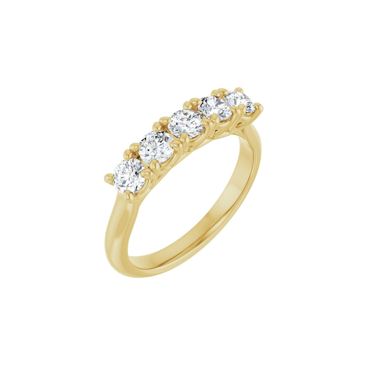 Lab-Grown Diamond Five-Stone Anniversary Band in 14K Gold - 14K Yellow Gold