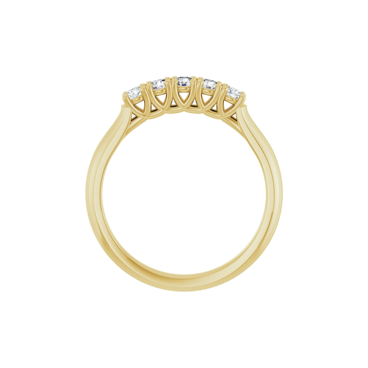 Lab-Grown Diamond Five-Stone Anniversary Band in 14K Gold - 14K Yellow Gold