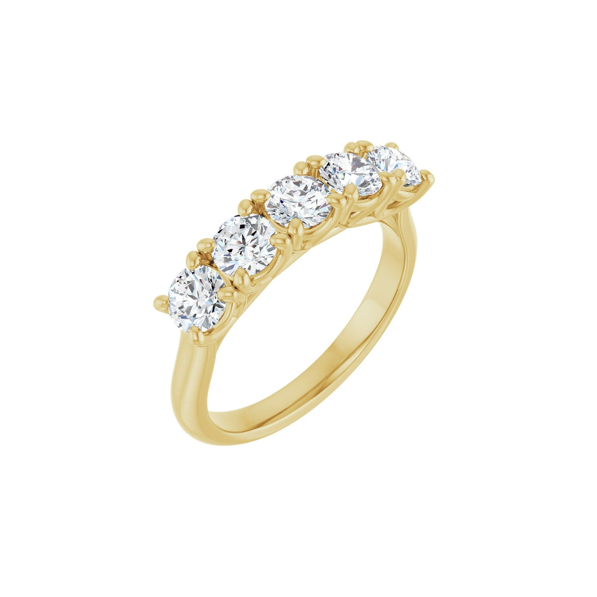 Lab-Grown Diamond Five-Stone Anniversary Band in 14K Gold - 14K Yellow Gold