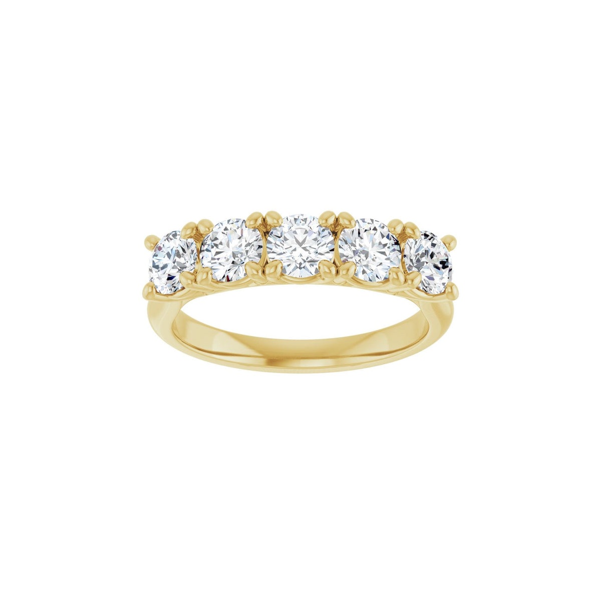 Lab-Grown Diamond Five-Stone Anniversary Band in 14K Gold - 14K Yellow Gold