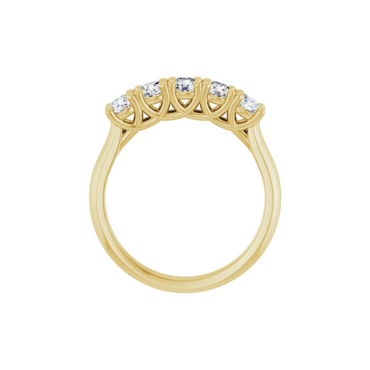 Lab-Grown Diamond Five-Stone Anniversary Band in 14K Gold - 14K Yellow Gold