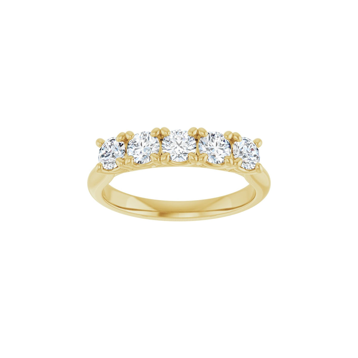 Lab-Grown Diamond Five-Stone Anniversary Band in 14K Gold - 14K Yellow Gold