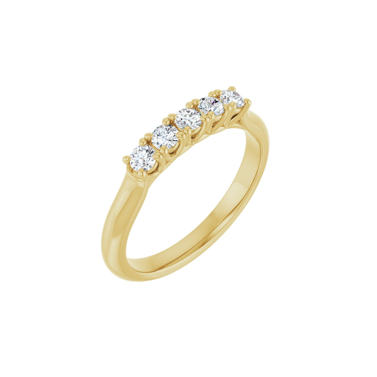 Lab-Grown Diamond Five-Stone Anniversary Band in 14K Gold - 14K Yellow Gold
