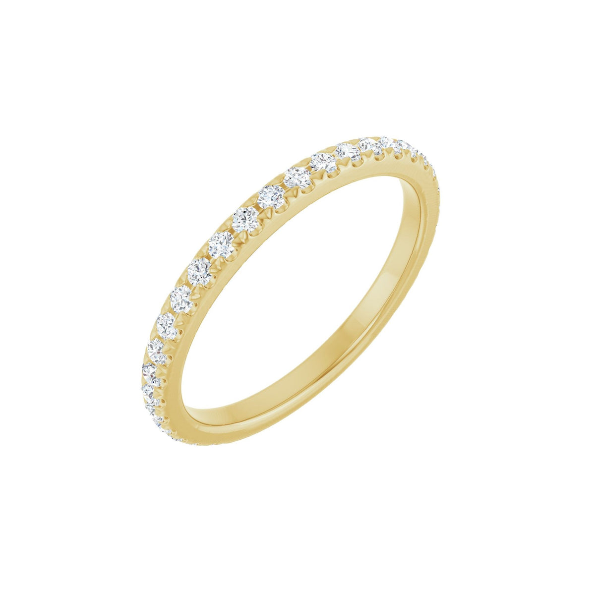 Lab-Grown Diamond French-Set Half Eternity Band in 14K Gold - 14K Yellow Gold