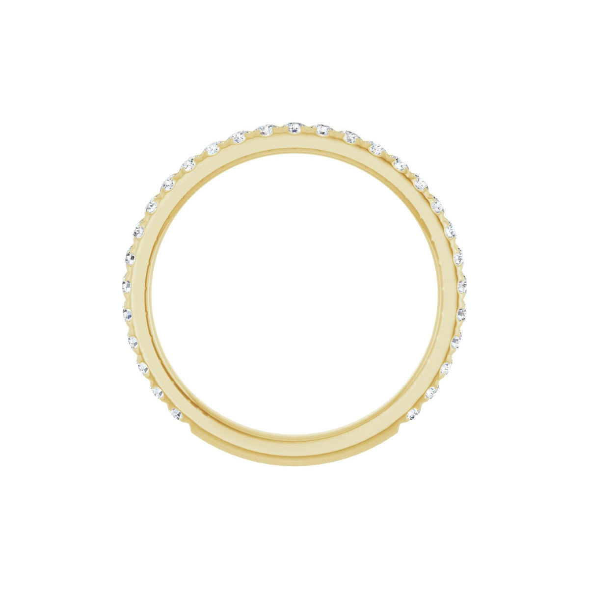Lab-Grown Diamond French-Set Half Eternity Band in 14K Gold - 14K Yellow Gold
