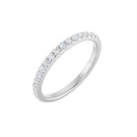 Lab-Grown Diamond French-Set Half Eternity Band in 14K Gold - 14K White Gold