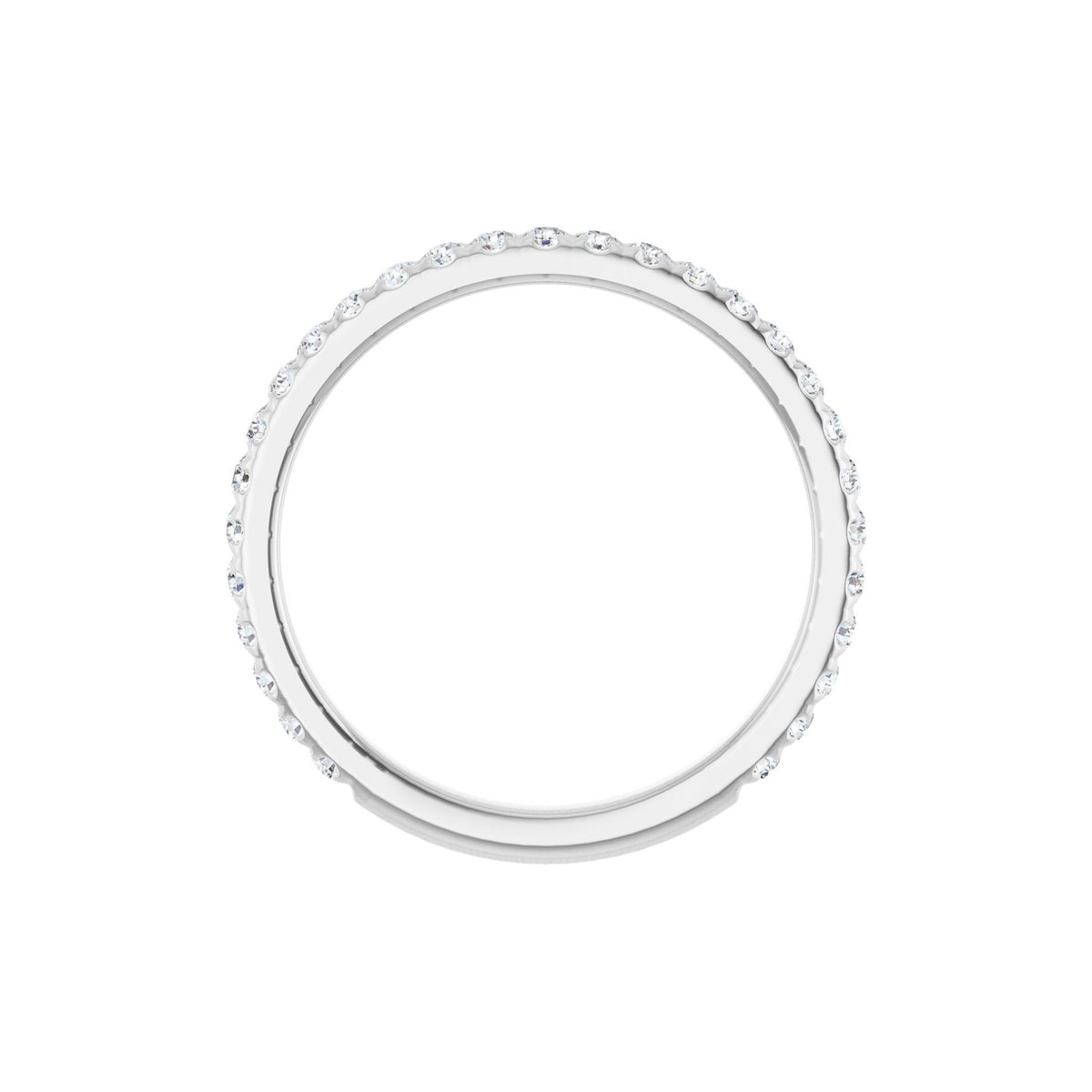 Lab-Grown Diamond French-Set Half Eternity Band in 14K Gold - 14K White Gold