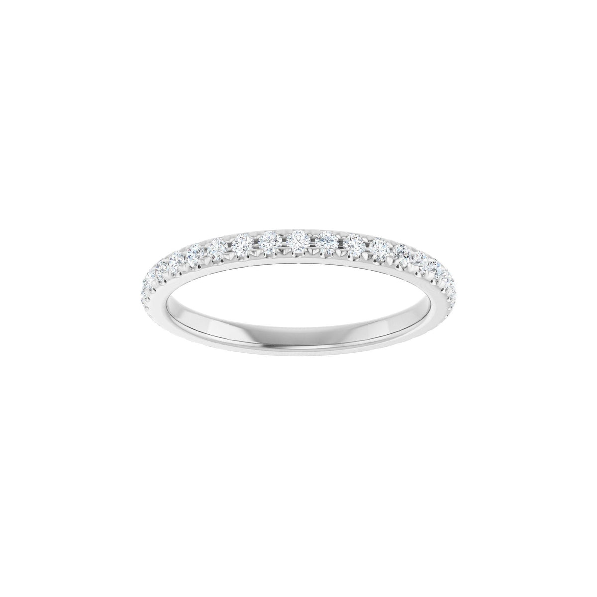Lab-Grown Diamond French-Set Half Eternity Band in 14K Gold - 14K White Gold