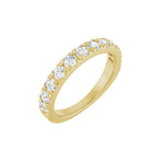 Lab-Grown Diamond French-Set Half Eternity Band in 14K Gold or Platinum - 14K Yellow Gold