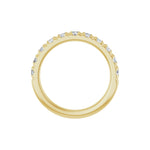 Lab-Grown Diamond French-Set Half Eternity Band in 14K Gold or Platinum - 14K Yellow Gold