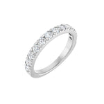 Lab-Grown Diamond French-Set Half Eternity Band in 14K Gold or Platinum - Platinum