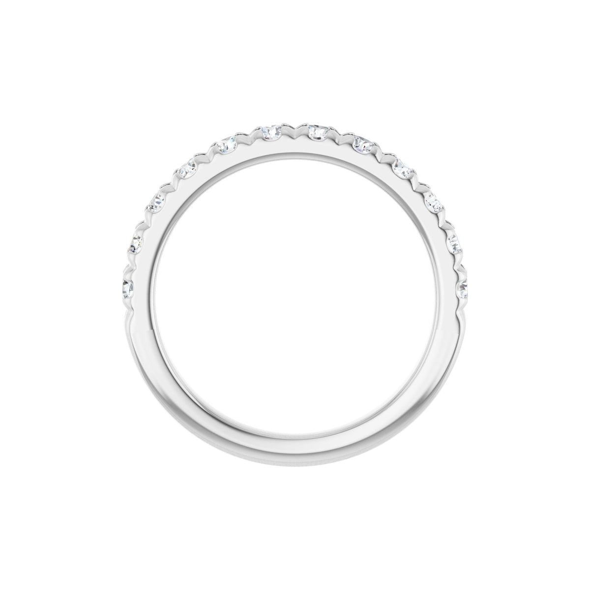 Lab-Grown Diamond French-Set Half Eternity Band in 14K Gold or Platinum - Platinum