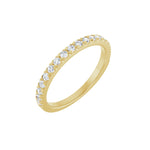 Lab-Grown Diamond French-Set Half Eternity Band in 14K Gold or Platinum - 14K Yellow Gold