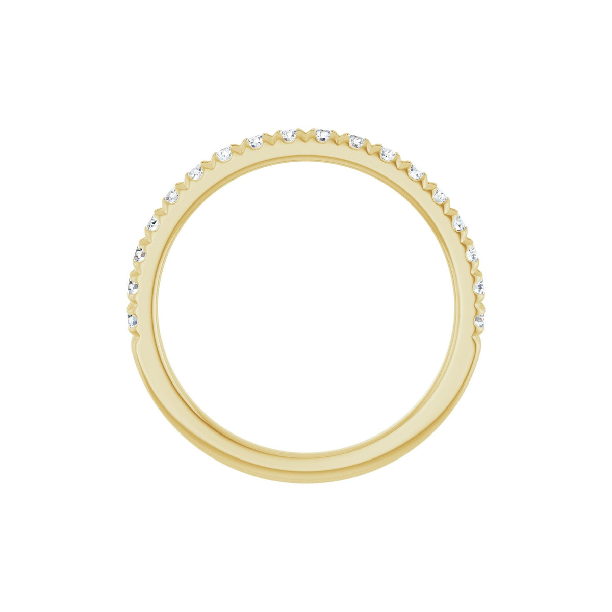 Lab-Grown Diamond French-Set Half Eternity Band in 14K Gold or Platinum - 14K Yellow Gold