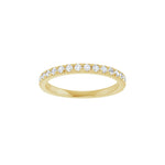 Lab-Grown Diamond French-Set Half Eternity Band in 14K Gold or Platinum - 14K Yellow Gold