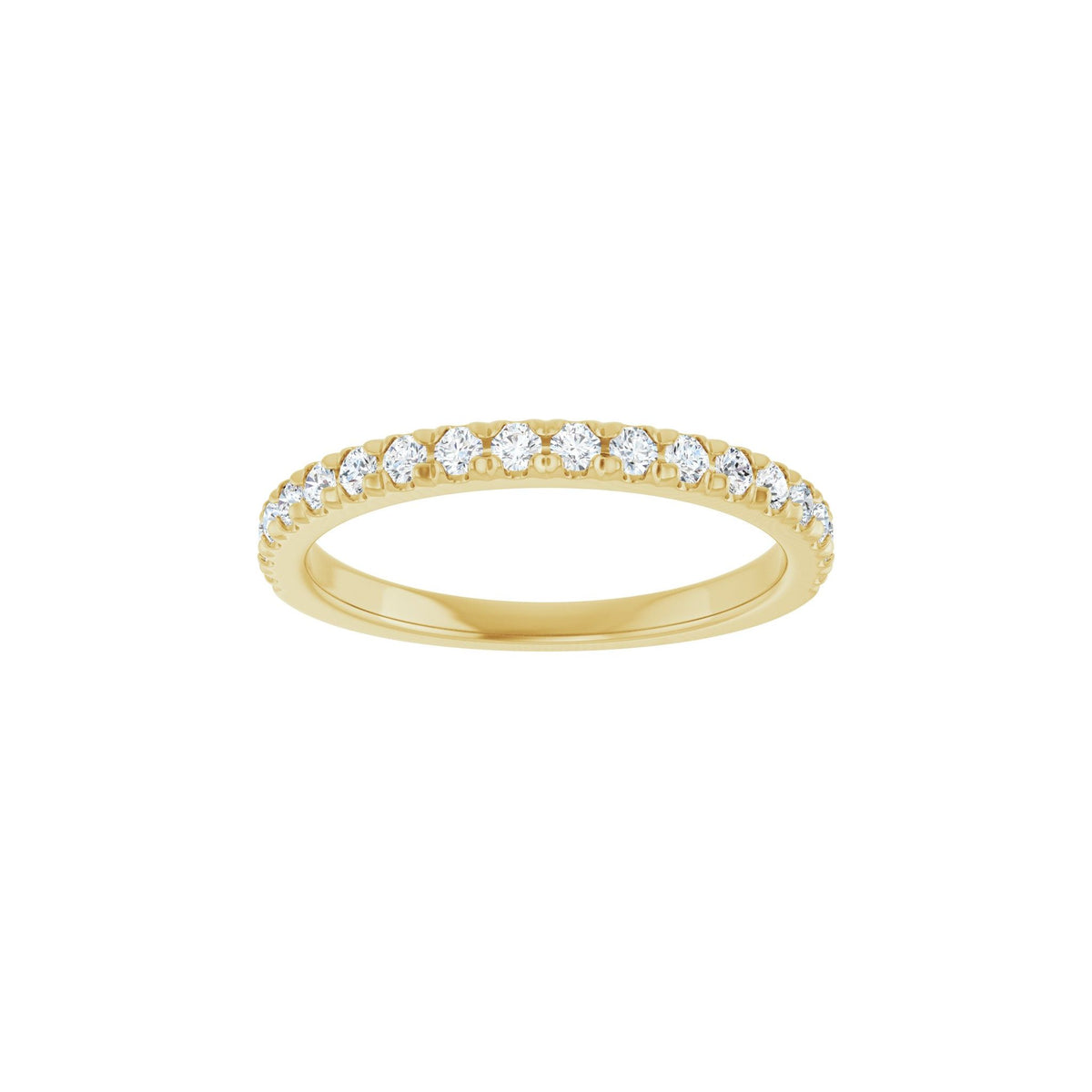 Lab-Grown Diamond French-Set Half Eternity Band in 14K Gold or Platinum - 14K Yellow Gold