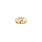 Lab-Grown Diamond Grooved Bezel-Set Solitaire Band in 14K Gold - 14K Yellow Gold