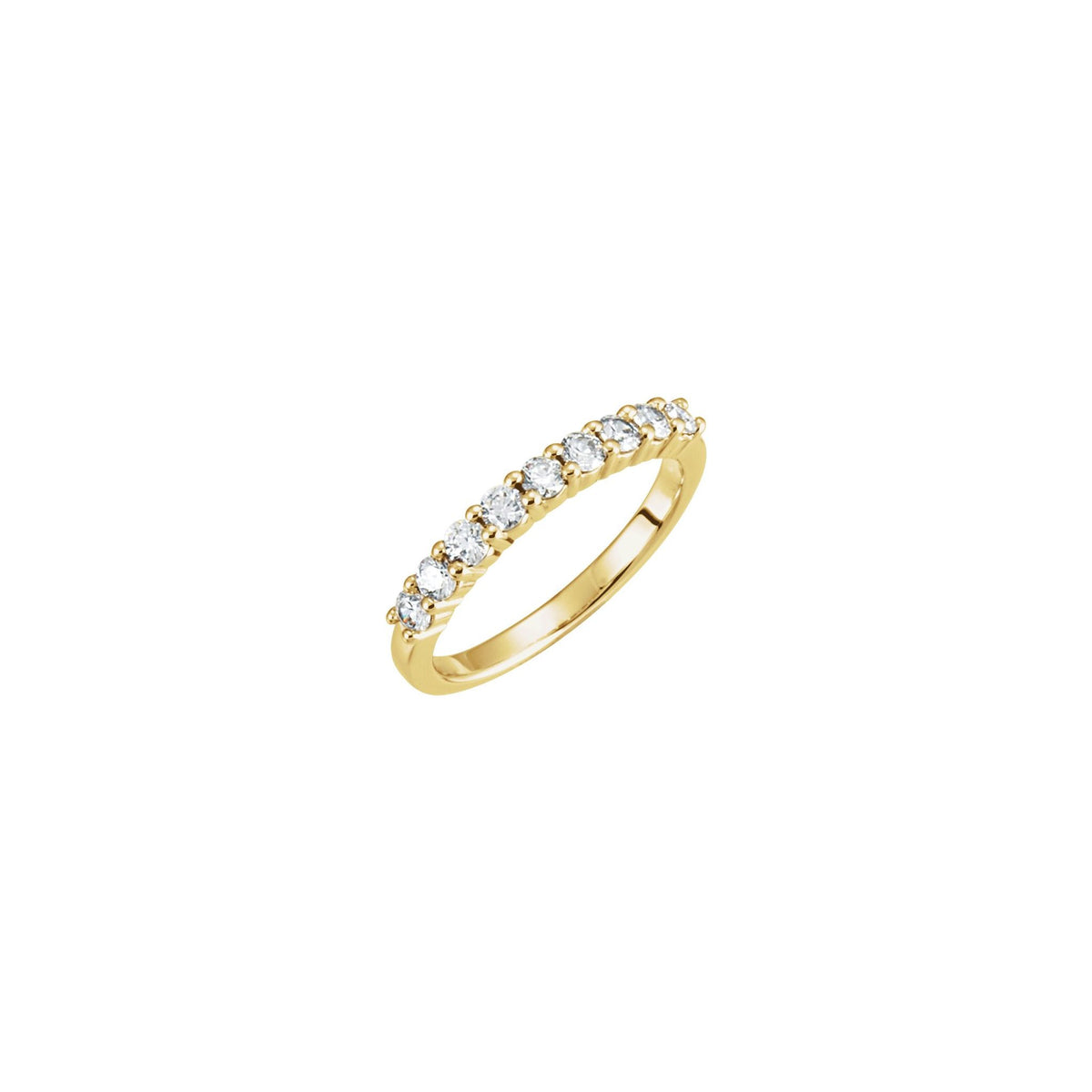 Lab-Grown Diamond Half Eternity Band in 14K Gold - 14K Yellow Gold