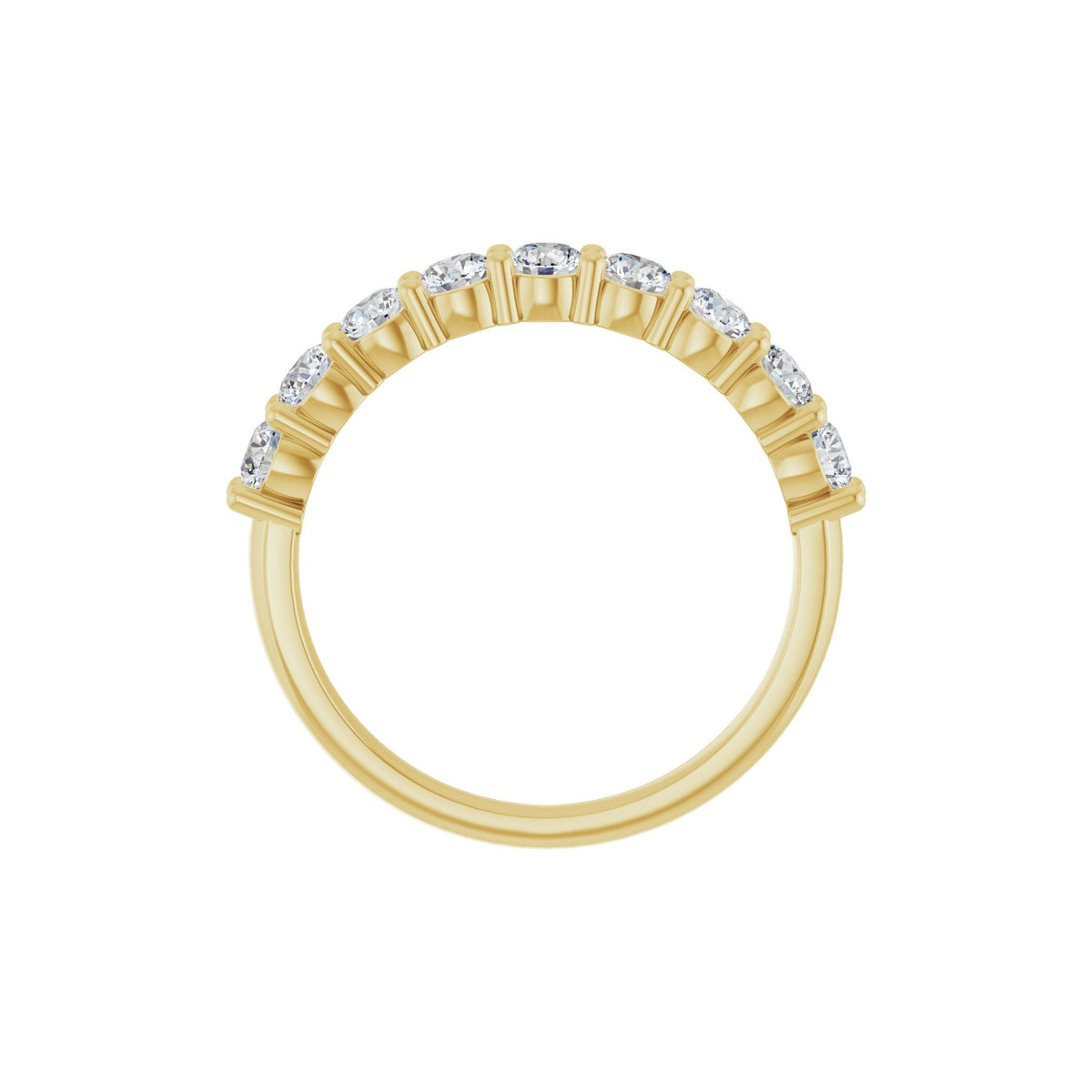 Lab-Grown Diamond Half Eternity Band in 14K Gold - 14K Yellow Gold