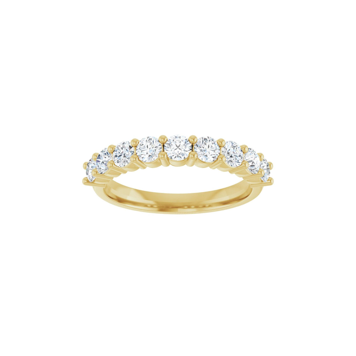 Lab-Grown Diamond Half Eternity Band in 14K Gold - 14K Yellow Gold