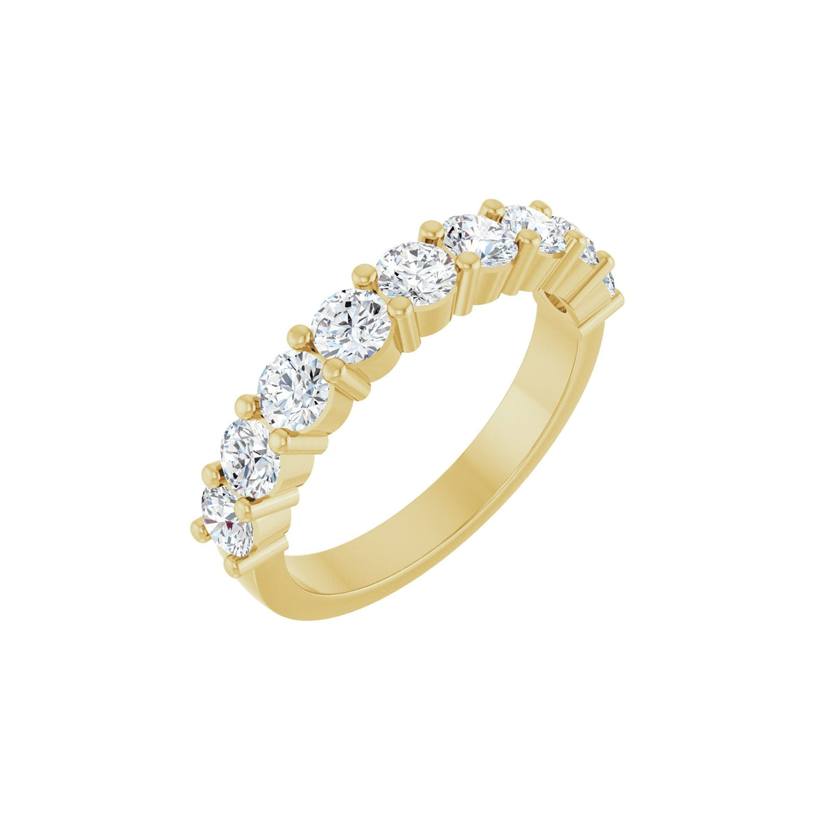 Lab-Grown Diamond Half Eternity Band in 14K Gold - 14K Yellow Gold